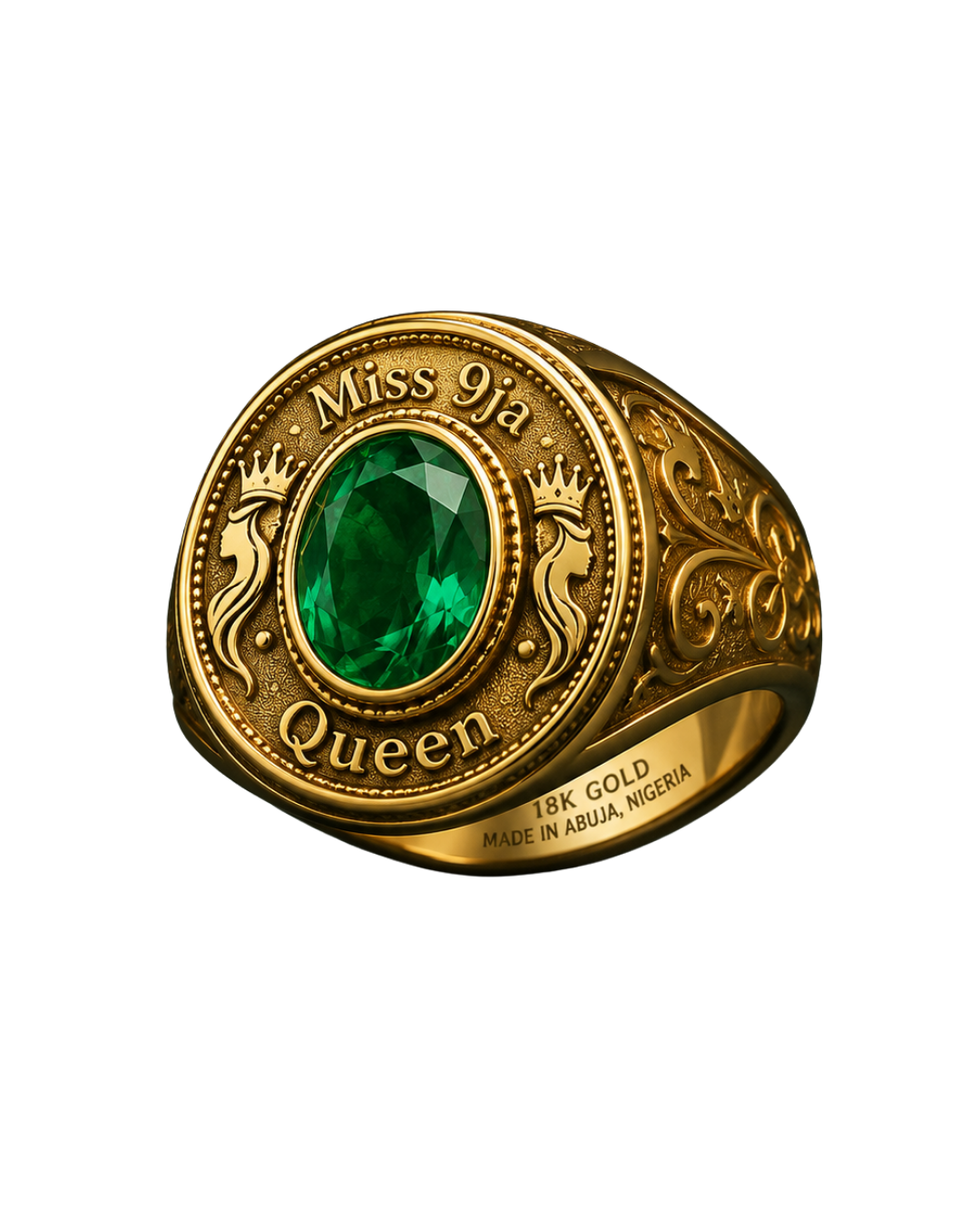 MISS 9JA gold signet ring